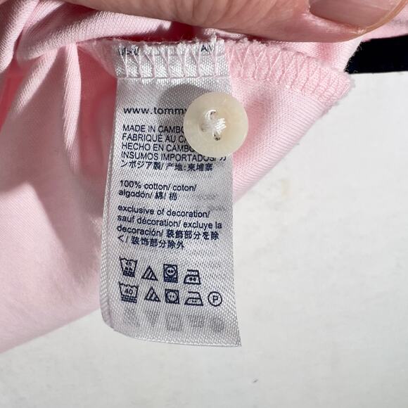 Tommy Hilfiger Henley Polo Shirt Men's XL Custom Fit Pink 100% Cotton - Picture 5 of 12